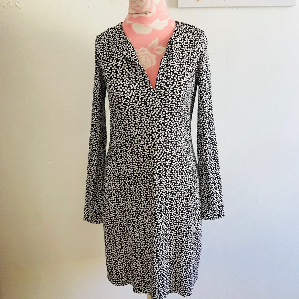 Diane Von Furstenberg Black & White Daisies Shift Dress 2
